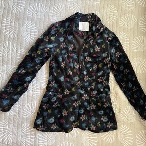 Anthropologie Corduroy Floral Jacket